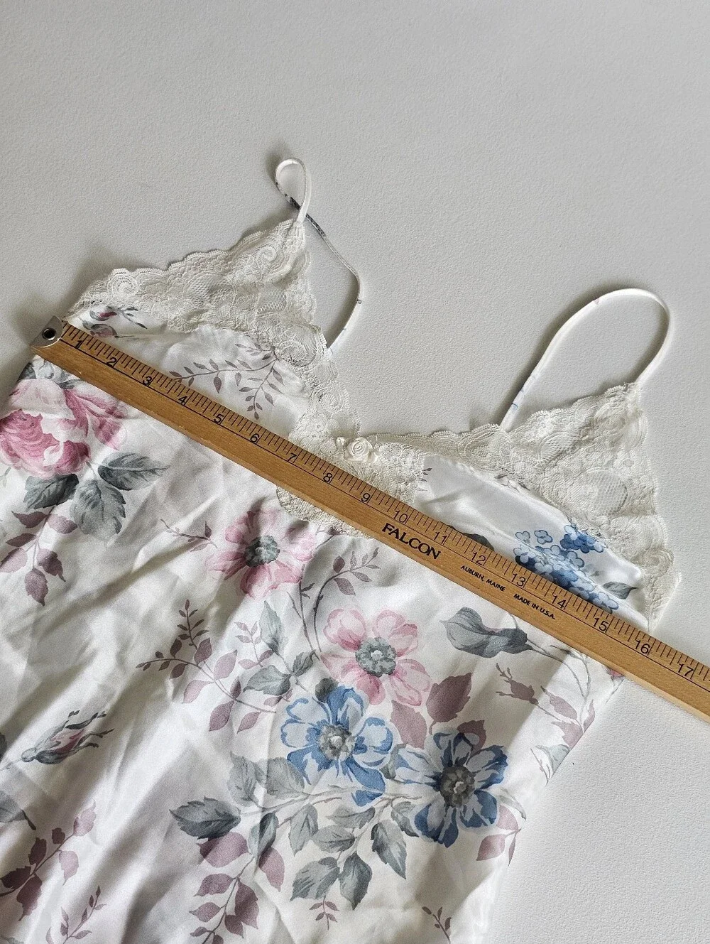 Vintage 80's Delicates Floral Satin Teddy Bodysuit Lace Lingerie Romper S